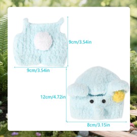 Lyreh Doll Clothes Set, Cute Stylish Jumpsuit with Elephant Hat Funny Doll Outfit Set Suitable for Dressing & Displaying