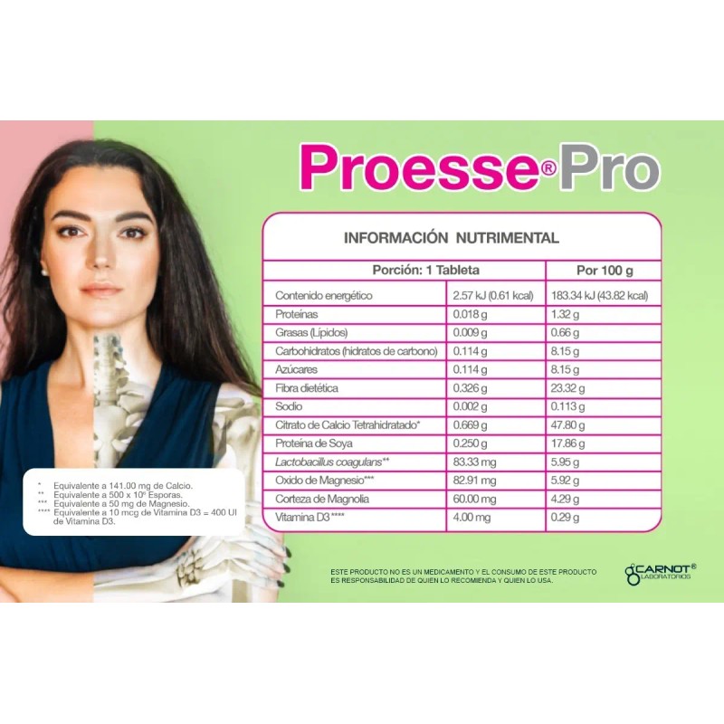 Proesse Pro 30 Tabs Suplemento A Base De Calcio Magnolia