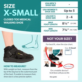 BraceAbility Closed Toe Medical Walking Shoe - Kid’s Lightweight Broken Toe Cast Boot, Fractured Foot Brace for Metatarsal Stress Fracture, Post-op Bunion, Surgery Recovery for Boys and Girls (XS)