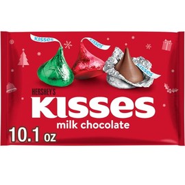 HERSHEY'S KISSES Milk Chocolate, Christmas Candy Bag, 10.1 oz