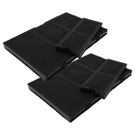 vhbw 4 x Filters Compatible with Bosch DWK97HM20, DWK87CM66, DWK87CM65, DWK87CM60/01, DWK87CM Cooker Hoods - 4 x Activated Carbon Filters