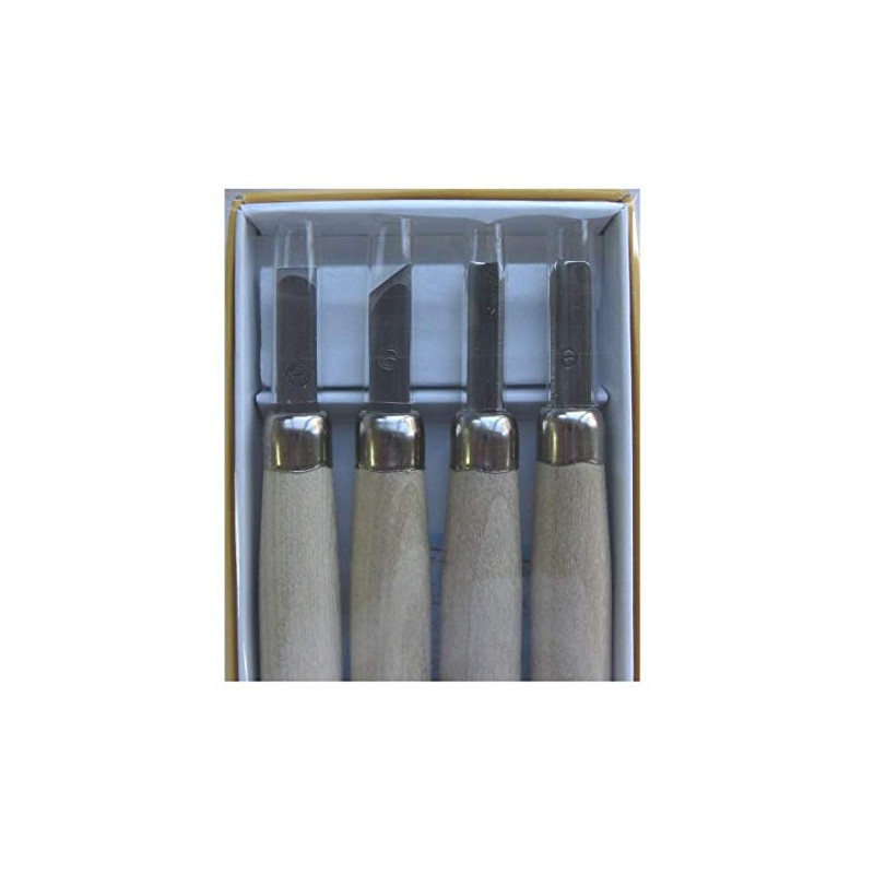 Yoshiharu Blades Maruichi Carving Chisels in Paper Box, Set of