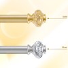 BHSRODS 1" Modern Gold Double Curtain Rod Glass Ends, 48
