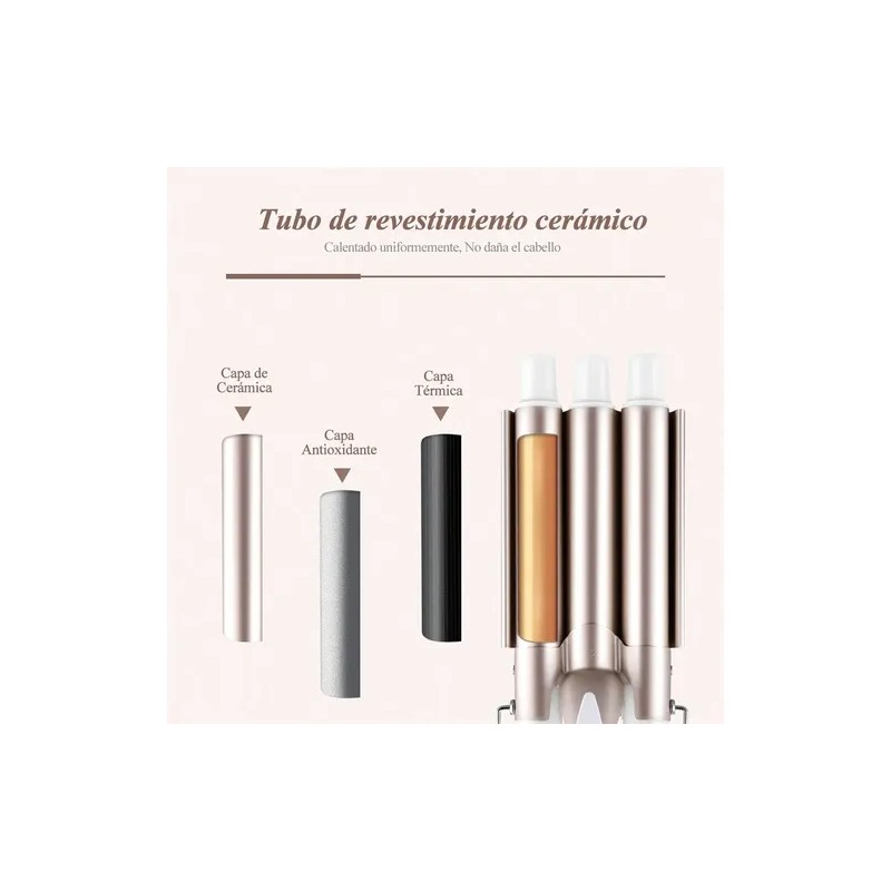 Tenaza Rizador De Cabello Cerámica Waflera Ferro 22mm Ondas