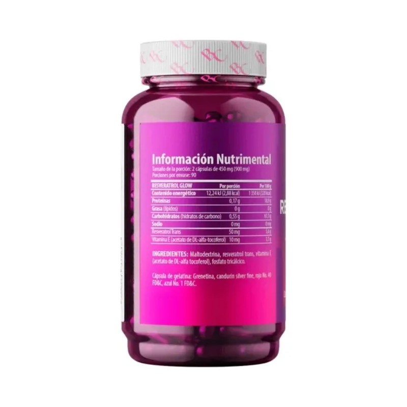 Suplemento Belacaps Solanum Resveratrol Glow 180 Cps 450mg Sin Sabor