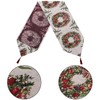 Trimming Shop Christmas Table Runner Wreath Woven Long Cotton Linen