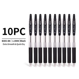 Vignette Stationery Retractable Ballpoint Pens, 1.0mm Tip, Extra Smooth, Quick Dry Ink, Oil Base, Waterproof, Non-Bleeding, 10 Pack, Black for School Office University Student Admin Daily Writing Pen