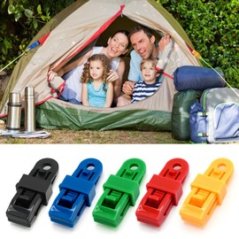 10Pcs Tarp Tarpaulin Clips for Outdoor Adjustable Tarp Clip Heavy Duty Lock Grip Multipurpose Strong Locking Tent Clips for Shade Cloth Camping Caravan (5Colors)