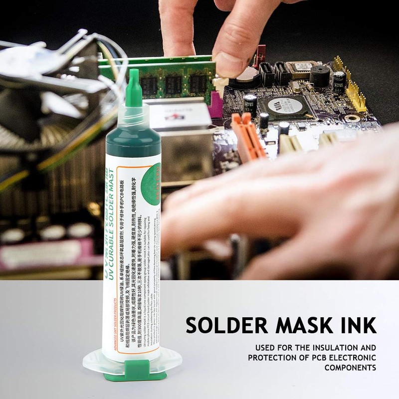 Kadimendium 2Pcs Light Curing Solder Mask Ink Green BGA PCB
