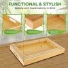 Flexzion Bamboo Trays for Serving Food - 3 Pack Bamboo