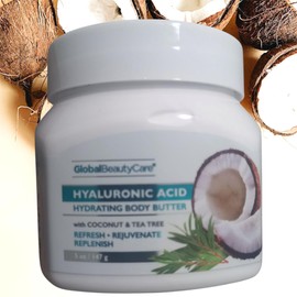 Generic Hyaluronic Acid Hydrating Body Butter - Deep Moisturizing Cream With Coconut & Tee Tree For Men & Women- Nourishing, Fast-Absorbing Skincare For Dry Skin - 5 oz Jar