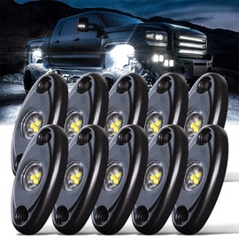 LEDMIRCY LED Rock Lights 10PCS White for Off Road Truck RZR Auto Car Boat ATV SUV Waterproof High Power Neon Trail Rig Lights (Pack of 10,White)