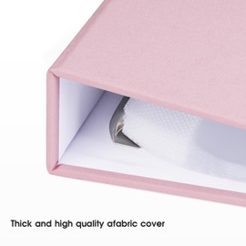 1DOT2 8.5x11 Inch Large 3 Ring DIY Scrapbook Photo Album with 30 Plastic Sleeves 60 Pages Blank Scrapbooks, 8.5 x 11 Scrap Book Albums for Baby Travel Wedding Graduation kids (Pink Cover/White Pages)