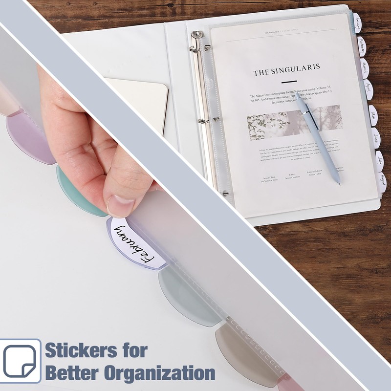 Mr. Pen- Clear Sheet Protectors with Tabs, 8 Tabs, 2