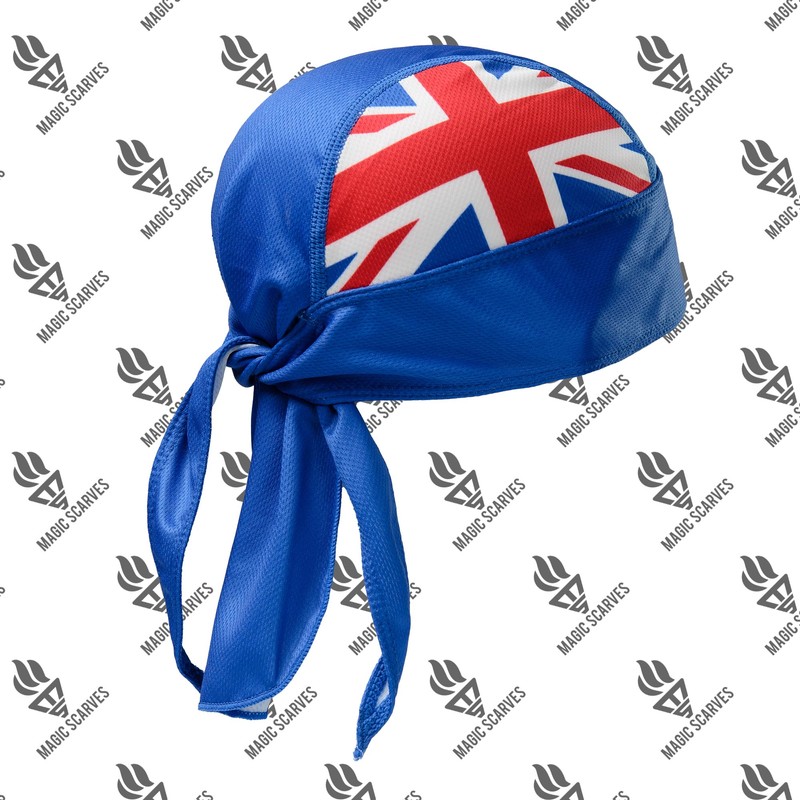 UK Flag Union Jack Bandana Adjustable Cap Sweat Absorbing Headscarf