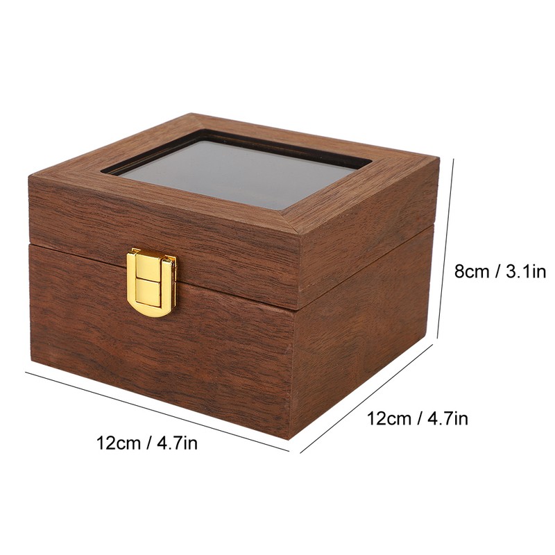 Wooden Watch Case 2 Slot Clamshell Watch Storage Box Organizer