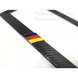 License Plate Frame Shop 1x GERMAN FLAG 3D Emblem Real 3K TwillWeave CARBON FIBER License Plate Frame