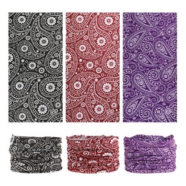 VANCROWN Headwear Head Wrap Sport Headband Sweatband 220 Patterns Magic Scarf 12PCS & 6PCS 12 in 1 (12PCS.Paisley)