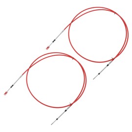 uxcell 2pcs 10ft 118 Inch Marine Type 3300/33C Throttle Shift Remote Control Box Cable with Clevis for Yamaha Outboard Engine Boat Motor Steering System Red