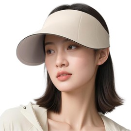 Driono Sun Visor, Ultra Lightweight, Double-Sided Usable, UV Protection, Sun Shade Hat, Summer, Women's, Small Face Effect, Sunscreen Hat, Large Brim, Convenient Storage, Adjustable, Soft, Bicycle
