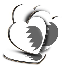 Destination Vinyl ltd Great Coasters (Set of 4) Heart - BW - Bahrain Flag Drink Glossy Coasters/Tabletop Protection for Any Table Type #41738