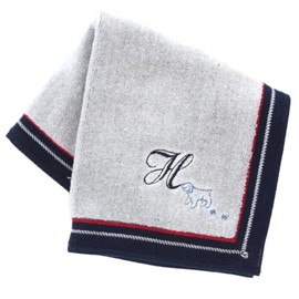 Kitamura 000131 Initial Towel Handkerchief Unisex Women's Towel Hand Towel Approx. 9.8 inches (25 cm)
