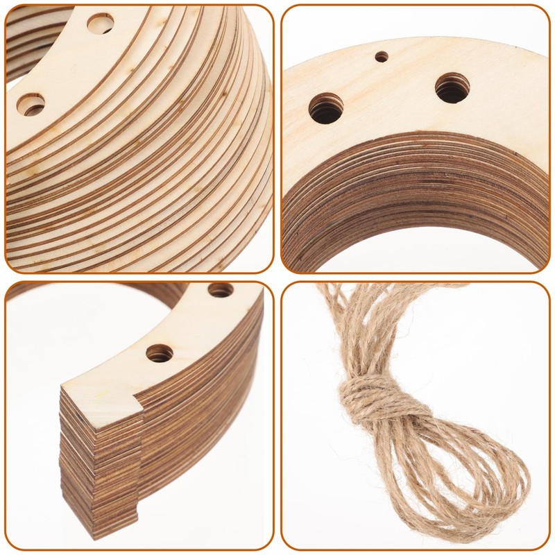 24pcs Unfinished Wooden Horseshoe for Crafts: 6X7 Inch Blank Graffiti
