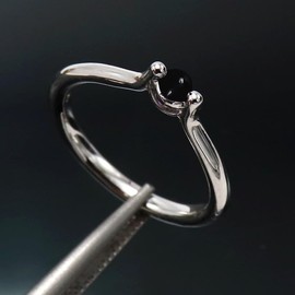 JEWELSTREZORO Cabochon-Schwarzer Onyx Edelstein-für Herren und Damen,Geschenkartikel, 925er-Sterling Silber Band Ring Schmuck TSR1064BY_20 (66 (21.0))