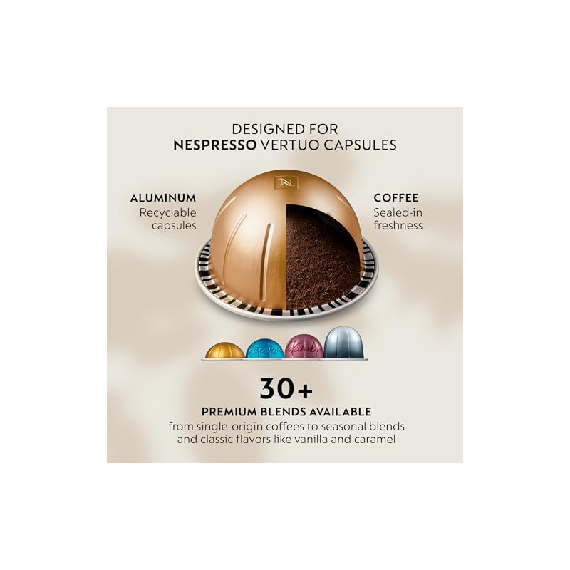 Nespresso Capsules Vertuo, Double Espresso Variety Pack, 30-Count Coffee Pods
