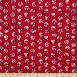 Benartex Your Vote Counts Vote Buttons Red, Fabric by The Yard