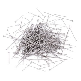 Craftdady 600 Pcs Bulk Ball Head Pins Flat Stainless Steel Head Pins Silver Color Open Eye Pins for Jewellery Making DIY Necklace Bracelet Earrings Crafts