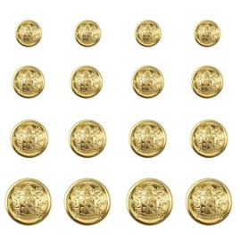 40 Pcs Metal Gold Blazer Button Gold Buttons Round Shaped Metal Button Set for Men Women Blazer Suits Coat Uniform and Jacket 15mm 18mm 20mm 23mm in Diameter