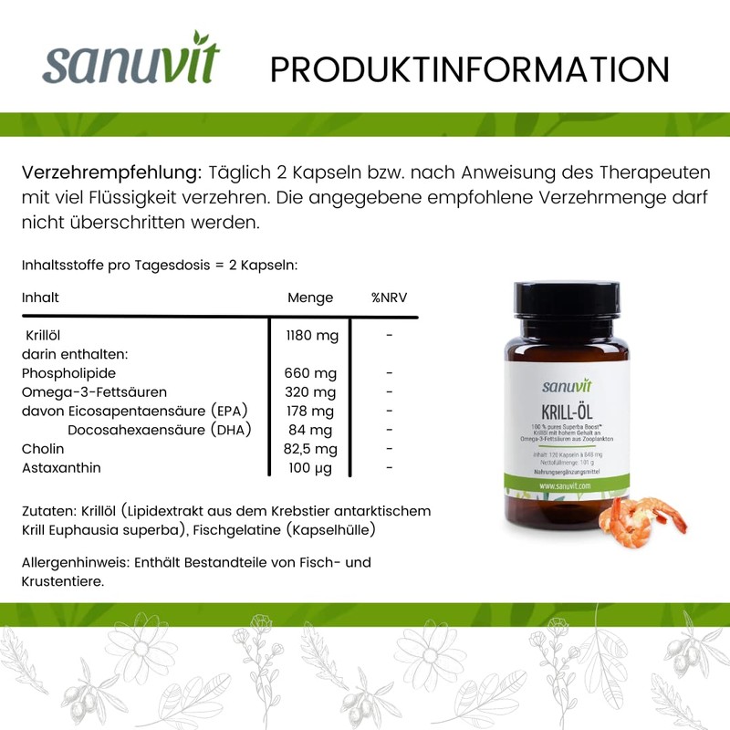 Sanuvit Krill Oil Plus 120 Capsules - Pure Product Direct