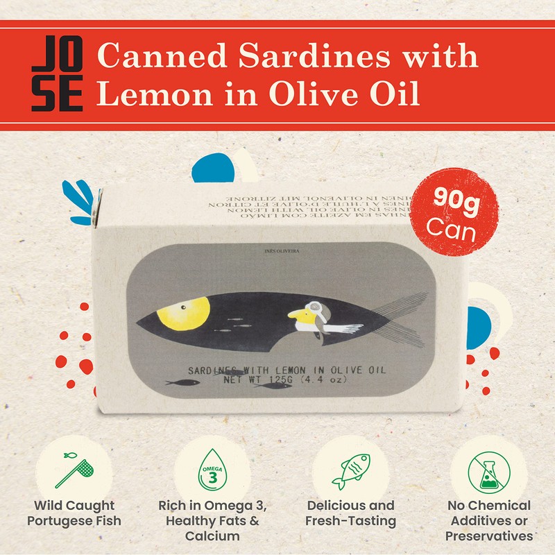 Canned Sardines with Lemon and Olive Oil by Jose Gourmet,