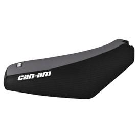 Enjoy Mfg Seat Cover - Compatible Fit for CAN AM 2023 Outlander 500/700/DPS/PRO/X/XT (PN:708002732) (Color TOP Standard) #408 (Logo) (Black Sides/Grey top)