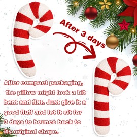 Topaweson Christmas Candy Cane Peppermint Pillow Christmas Shaped Pillows Christmas Lollipop Pattern Decorative Plush Throw Pillows for Couch Sofa, 21 in