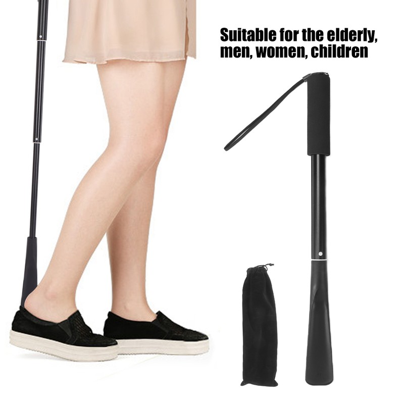 Long Handle Shoe Horn for Seniors Portable Retractable Long Handled