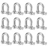 Pack of 12 M5 Stainless Steel Shackles Galvanised D Ring