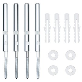 Dreamtop 4 PCS Floating Shelf Brackets Heavy Duty Concealed Floating Shelf Fixings 120mm Hidden Concealed Shelf Supports Brackets with Screws for Wall Floating Board Shelves