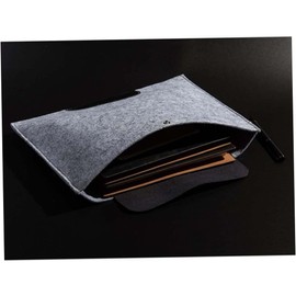 DOITOOL Felt Document Carrier Bag Portable Envelope Handbag for Paper Organization Stylish Light Grey File Holder for Office School Use Scratch Resistant with Button Closure Capacity