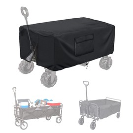 Iceberg Elf Extended Wagon Cover,Waterproof Wagon Covers,54" L x 22" W x 24" H 420D Heavy-Duty Rainproof Fabric,Easy to Clean Folding Wagon Cover,Long Black