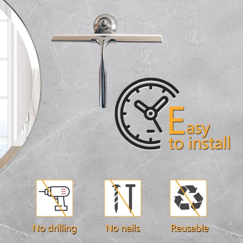 Zindoo Shower Squeegee Special Suction Hook for Wall Hanging No