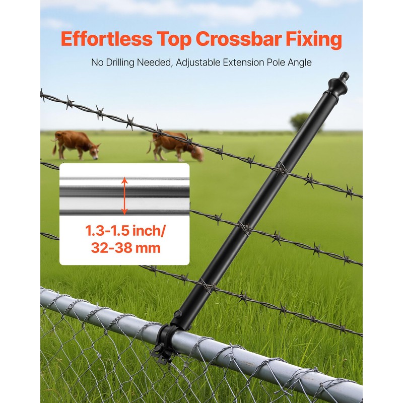 VEVOR Chain Link Fence Extensions, 9 Packs 27.4" Extension Height,