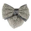 Ribbon Barrette with Cover (Grey) Flower Lace Braided Chignon for