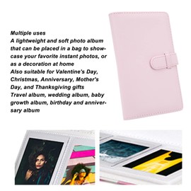 Mini Photo Album 108 Pockets for 3inch Film Photo Photo Box Card Holder Instant Camera Accessories for Fuji Film Instax mini 12 11, for Movie Tickets Business Cards (Pink)