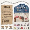 28PCS Mini Flower Embroidery Iron on Patches for Clothing Sewing