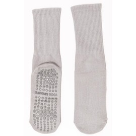 MediCounter Slipper Socks, Fall prevention, Hospital, Gym, Yoga, Sports Grip Socks – GREY (Pair) Size: One Size