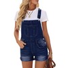 LONGYIDA Womens Overall Shorts Adjustable Straps Stretch Denim Bib Overalls