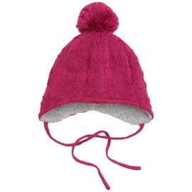 maximo Baby Girls Jamme, Tie Band, Pompom Hat, Red (Berry26)