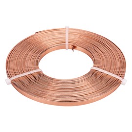 BENECREAT 10 m (32 ft) 5 mm Wide Flat Jewellery Craft Wire 18 Gauge Aluminium Wire for Bezel, Sculpture, Fitting, Jewellery Making - Pottery Yellow, 10 m / Roll